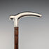 1902 British antique pure silver clutch handle walking stick 88cm J Howell & Co.